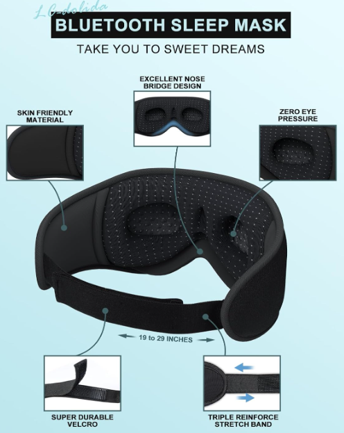 Bluetooth sleep mask with flat speakers
